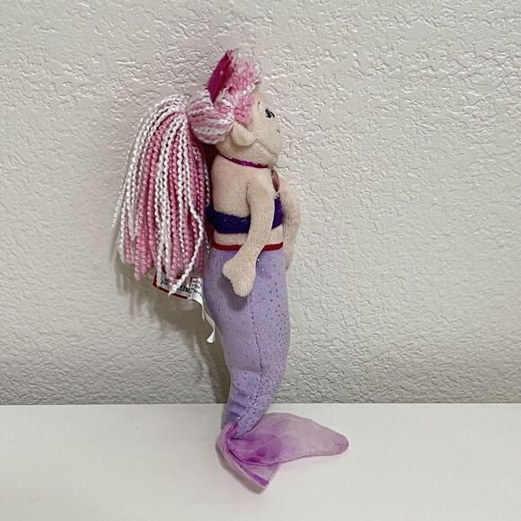 Douglas Cuddle Toys Mermaid Plush Doll Yarn Hair Purple Sparkle 10" - Picture 9 of 10